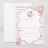 Invitation à remplir aquarelle fleurs princesse (Devant / Derrière)