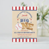 Invitation Ă?res étoiles et rayures d'anniversaire de rétro (Debout devant)