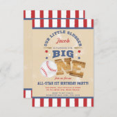 Invitation Ă?res étoiles et rayures d'anniversaire de rétro (Devant / Derrière)