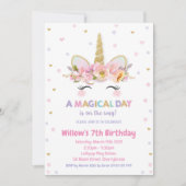 Invitation Ă?res parties scintillantes d'or de filles (Devant)