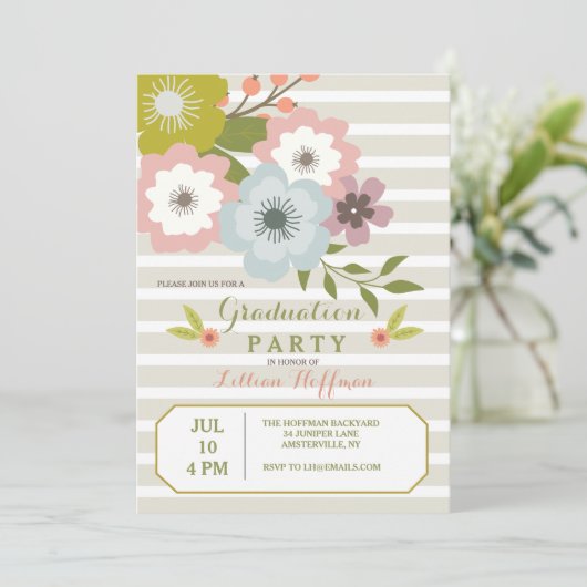 Invitation à ressort à rayures (Debout devant)