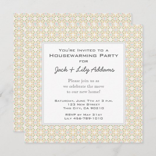 Invitation à rétro-chauffage domestique - Or (Devant / Derrière)