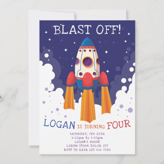 Invitation à Rocket Anniversaire (Devant)