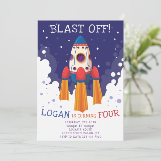 Invitation à Rocket Anniversaire (Debout devant)