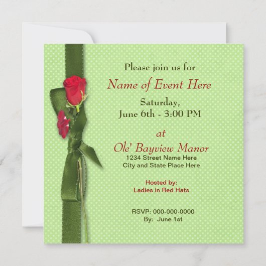 INVITATION À ROSES ROUGES MULTIBULES (Dos)