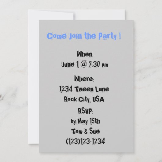 Invitation à rouler (Tween Boys) (Dos)