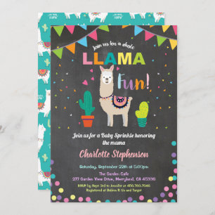 Invitation à saupoudrer de bébé d'Alpaca. Douche p