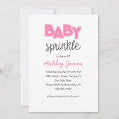 Invitation à saupoudrer de bébé rose (Devant)