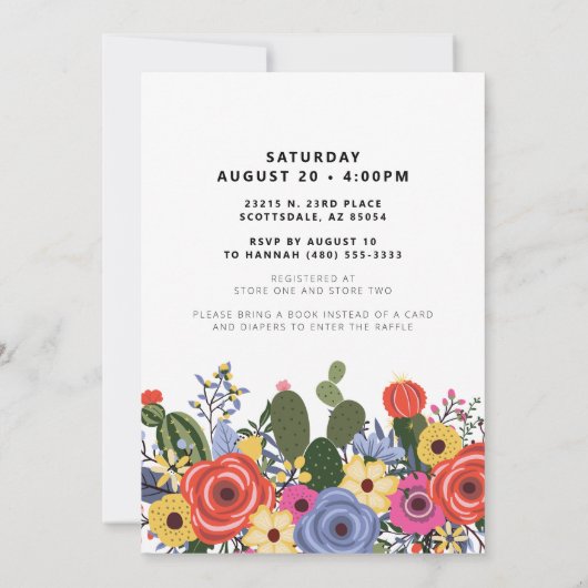 Invitation à saupoudrer floral Boho moderne (Dos)
