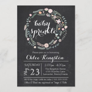 Invitation à saupoudrer pour bébé de la couronne f