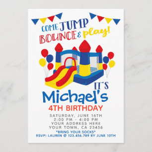 Invitation à sauter, fête d'anniversaire de Trampo