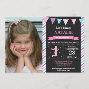 Invitation à sauter Trampoline Anniversaire