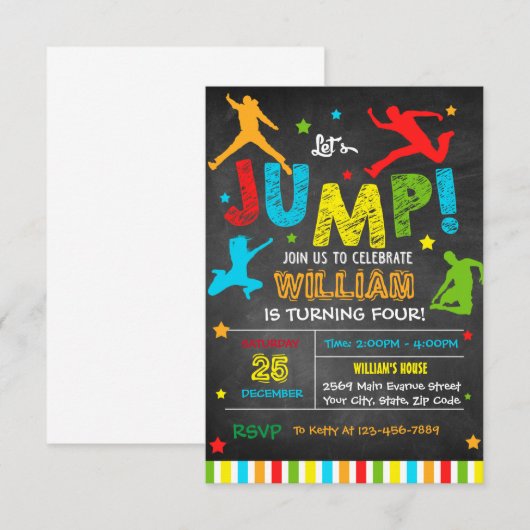 Invitation à sauter - Trampoline Invitation à l'an (Devant / Derrière)