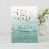 Invitation à sauver la date aquarelle (Debout devant)