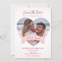 Invitation à sauver la date de mariage avec photo 