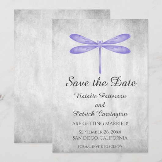 Invitation à sauver la date de mariage Papillon Dr (Devant / Derrière)
