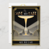 Invitation à sauver la date Deco Champagne (Devant / Derrière)