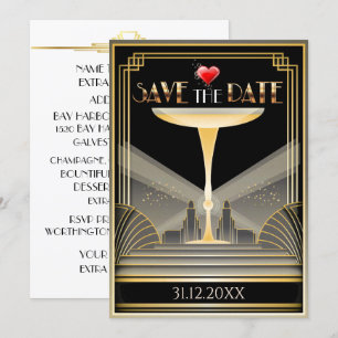 Invitation à sauver la date Deco Champagne
