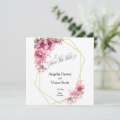 Invitation à sauver la date florale rose (Debout devant)