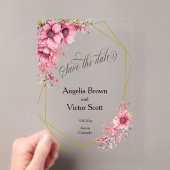 Invitation à sauver la date florale rose (In situ (ordinateur de poche))