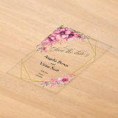 Invitation à sauver la date florale rose (Poser)