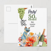 Invitation à sauver la date pour la fête d'anniver (Devant / Derrière)