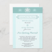 Invitation à se marier sur la plage de sable Dolla (Devant / Derrière)