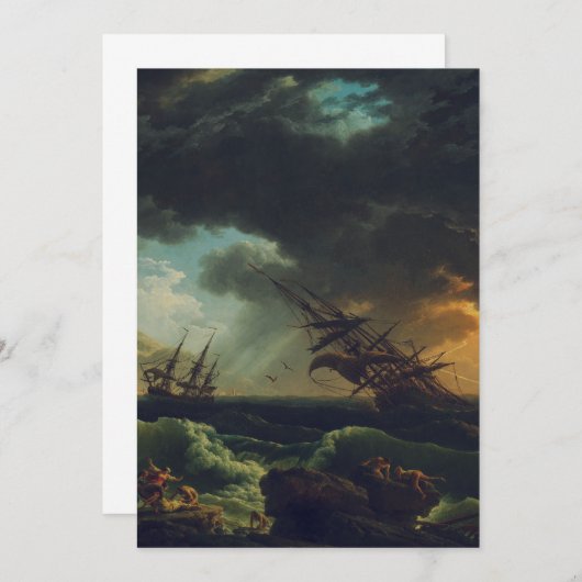 Invitation A Shipwreck in Stormy Seas by Claude-Joseph Vernet (Devant / Derrière)