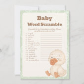 Invitation A  Silly Goose  baby Baby Word Scramble Game card (Devant)