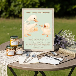 Invitation A silly Goose Green Baby Food Challenge Game Sign