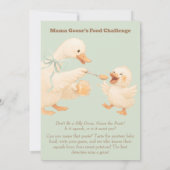 Invitation A silly Goose Green Baby Food Challenge Game Sign (Dos)