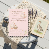 Invitation A Silly Goose is Almost Loose Pink Baby Shower