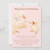 Invitation A silly Goose Pink Baby Food Challenge Game Sign (Dos)
