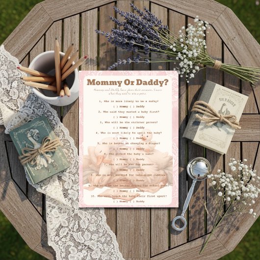 Invitation A Silly Goose Pink Guess Who Game card