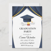 Invitation A simple graduation ceremony with four photographs (Devant)