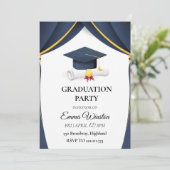 Invitation A simple graduation ceremony with four photographs (Debout devant)