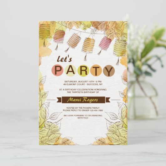 Invitation à six lanternes (Debout devant)