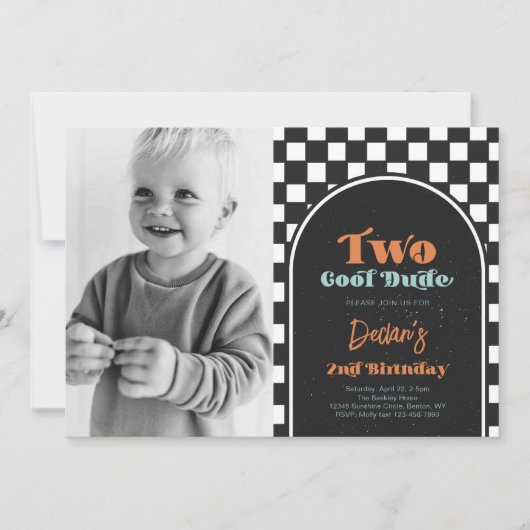 Invitation à Skateboard Photo Deux Cool (Devant)