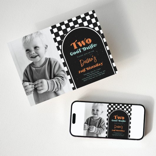 Invitation à Skateboard Photo Deux Cool