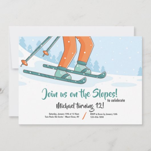 Invitation à skier sur les pistes (Devant)