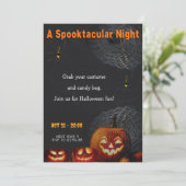 Invitation A Spooktacular Night | Pumpkins & Spider Halloween (Debout devant)