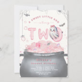 Invitation A Sweet Little Boo Is Turning Two Pink Birthday (Devant)