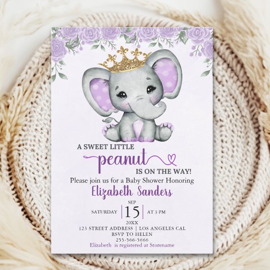 Invitation A Sweet Little Peanut is on the way Baby shower