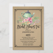 Invitation à thé de Fête des mariées d'aquarelle K (Devant)