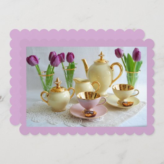 Invitation à thé de l'après-midi de la lavande per (Devant / Derrière)