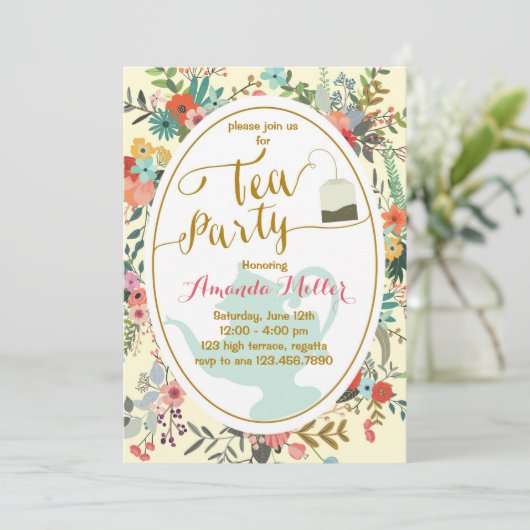 Invitation à thé élevé (Debout devant)