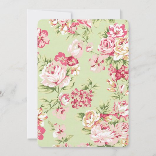 Invitation à thé Shabby Chic Fête de l'mariée (Dos)