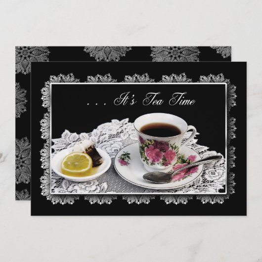 INVITATION À THÉ - TEA HEURE (Devant / Derrière)