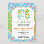 Invitation à thème 60s anniversaire garçon (Devant / Derrière)