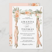 Invitation à thème Blush Chic Floral Mariage Arch (Devant / Derrière)